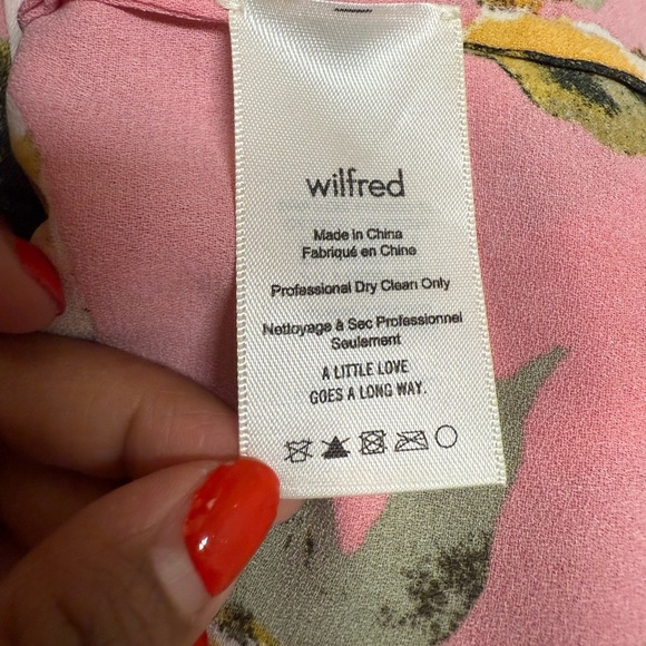 Aritzia Wilfred Promener Blouse Aurora Pink Birch Floral Off Shoulder Small - Picture 4 of 6